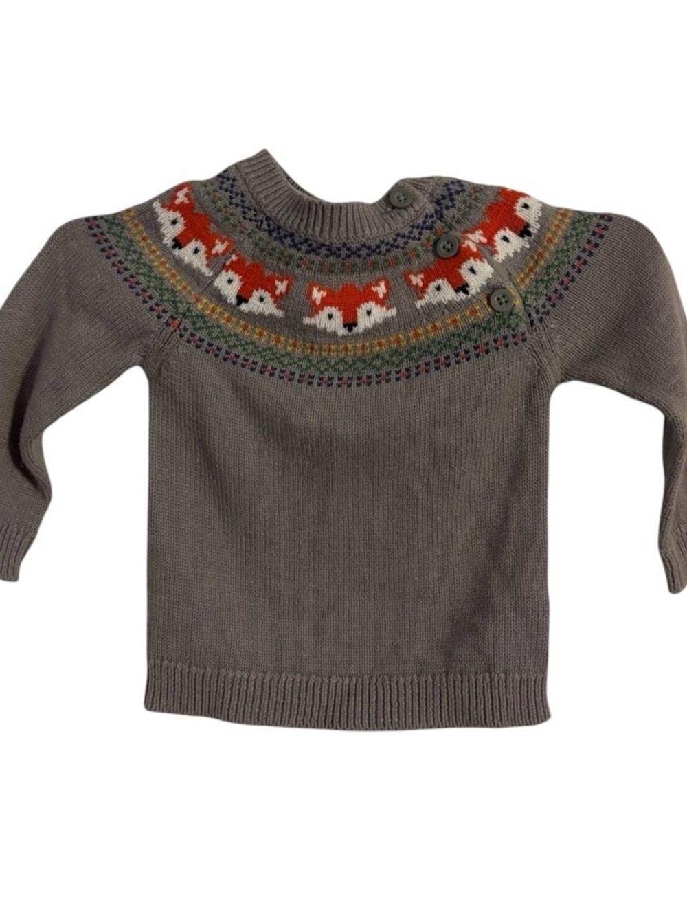 Toddler Fox Yoke Sweater 🧡